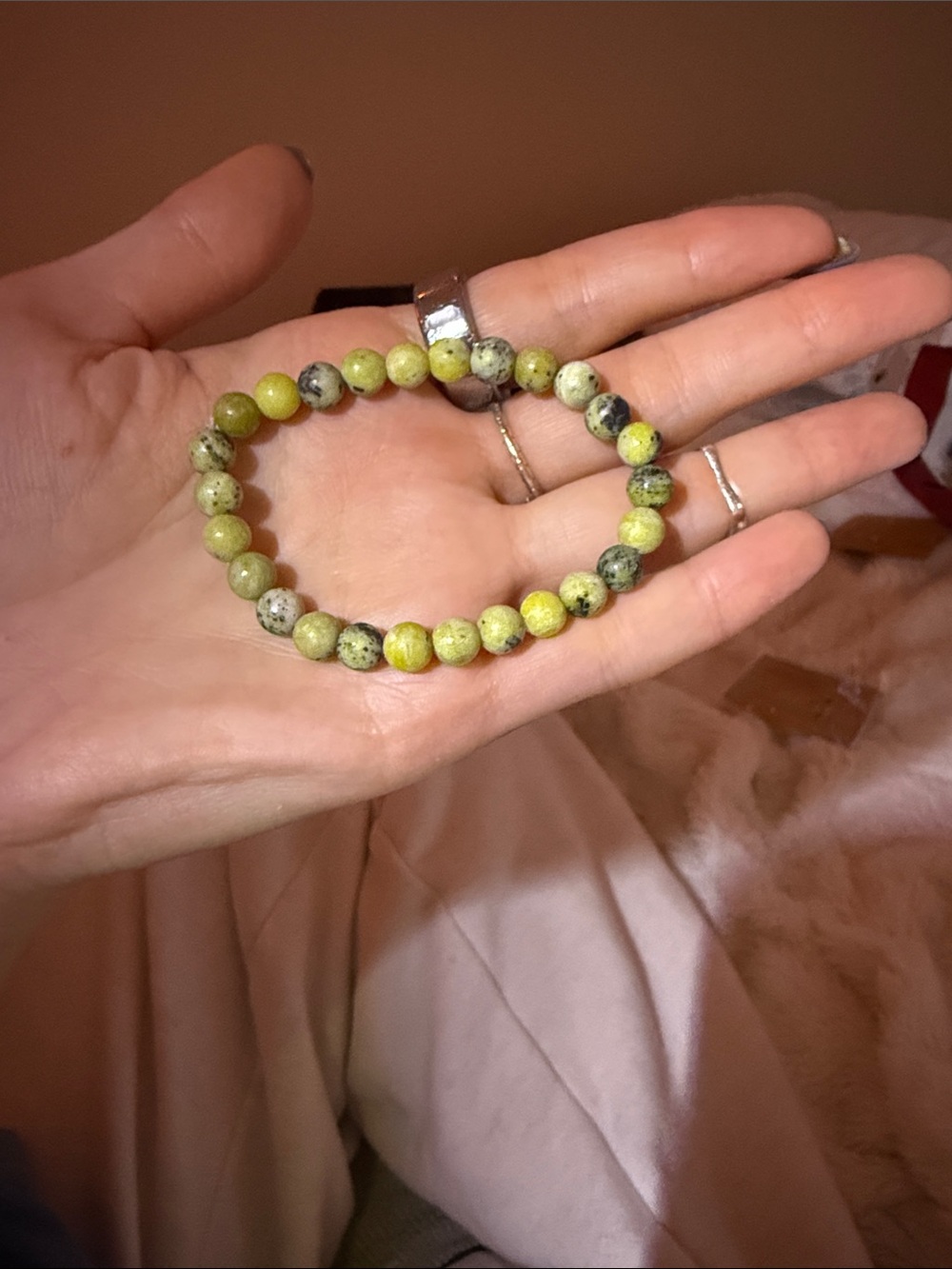Handmade natural yellow turquoise crystal bohemian Beaded Bracelet jewlrey